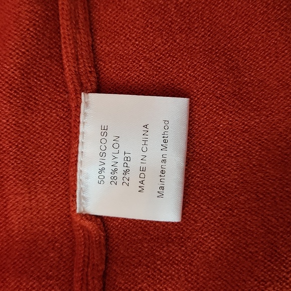 ZESICA  burnt orange open front cardigan - Picture 7 of 7